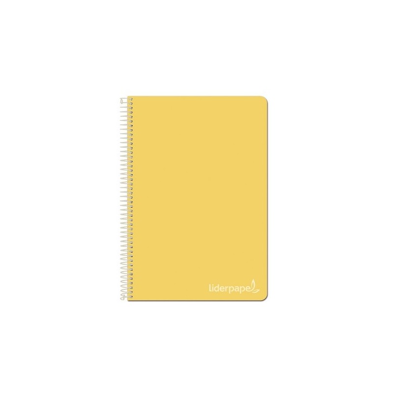 Cuaderno espiral folio tapa dura 80 hojas 75 g cuadro 4 mm amarillo