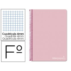 Cuaderno espiral Liderpapel serie Witty folio tapa dura 80 hojas 75 gramos cuadro 4 mm color rosa