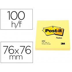 Notas adhesivas Post-it amarillo 76 x 76 mm