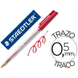 Bolígrafo Staedtler Stick rojo trazo 0,5 mm