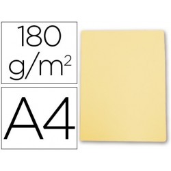 Subcarpeta Gio-Elba A4 amarillo pastel cartulina de 180 gr. Envase de 50 unidades.