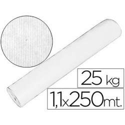 Bobina de papel kraft blanco 1,10 mt x 250 mt, 25 kg. Especial para embalaje