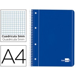 Cuaderno Liderpapel A4. Tapa Plástico. Hoja Blanca.