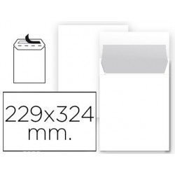 Sobre Liderpapel bolsa nº 8 blanco Din A4 229x324 mm tira de silicona. Envase 25 uds.