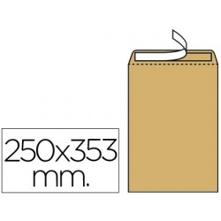 Sobre bolsa kraft folio prolongado 250 x 353 mm. Caja 250 uds.
