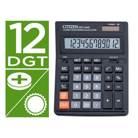 Calculadora de sobremesa Citizen SDC444 S, 12 dígitos