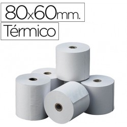 Rollo de papel térmico Q-connect, medida 80x60 mm. Envase de 10 rollos.