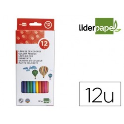 Lápices de colores Liderpapel caja de 12 colores.