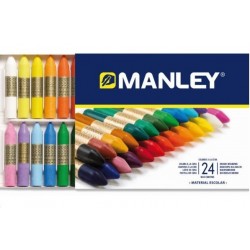 Ceras blandas de colores Manley. Caja de 24 colores