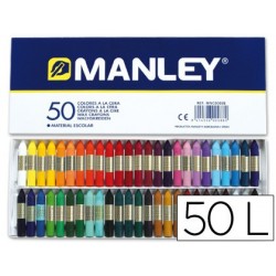 Ceras blandas de colores Manley. Caja de 50 colores